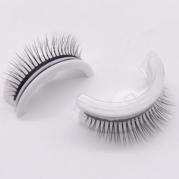 1/2 Pairs Eyelashes Self-Adhesive Natural Multiple Reversible Glue Free Reusable