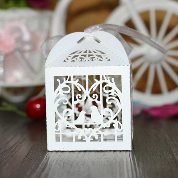 100X Laser Cut Favor Box Bombonierre Candy Engagement Wedding Gift Box 7 Colours