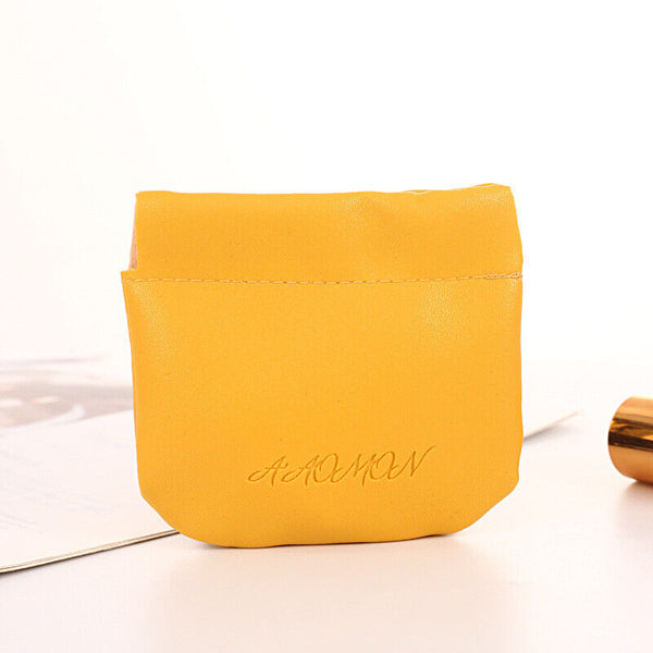 Pocket Cosmetic Bag Portable self-Closing Water-Resistant Leather Storage Bag AU