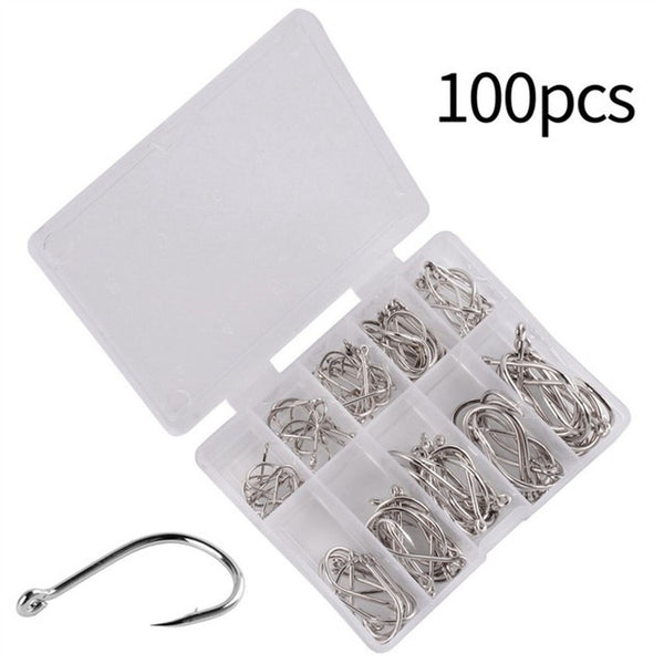 100x Chemically Sharpened Octopus Fishing Hook, Fishing Tackle 3- 12# Small Size