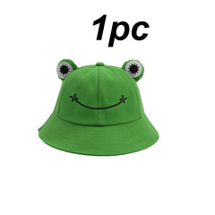 1/2x Adult Kid Frog Bucket Hat Outdoor Hiking Beach Fishing Cap Sunscreen Sunhat