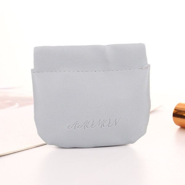 Pocket Cosmetic Bag Portable self-Closing Water-Resistant Leather Storage Bag AU