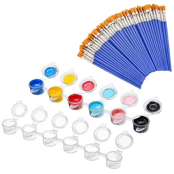 Bulk Flat Fine Paint Brushes Small Brush Empty Paint Pots Strips Art Festivals