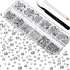 Flat Back Box Crystal Nail Art Decor AB Nails Rhinestones Diamond Beads 12 Grids
