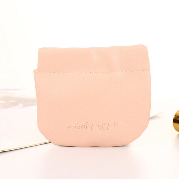 Pocket Cosmetic Bag Portable self-Closing Water-Resistant Leather Storage Bag AU