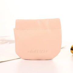 Pocket Cosmetic Bag Portable self-Closing Water-Resistant Leather Storage Bag AU