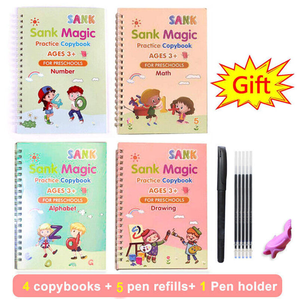 4 Kids Magic Handwriting Copybook Reused Groove Practice Calligraphy Book Number