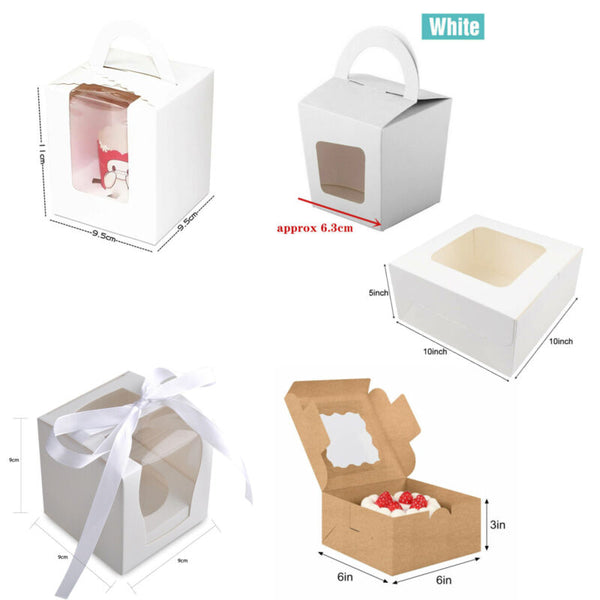 Cupcake Boxes Xmas Party Single Cake Packaging Gift Box Wi