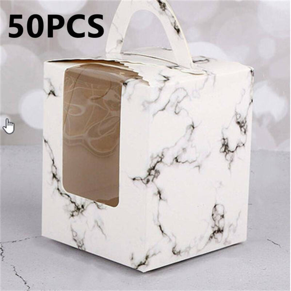 Cupcake Boxes Xmas Party Single Cake Packaging Gift Box Wi