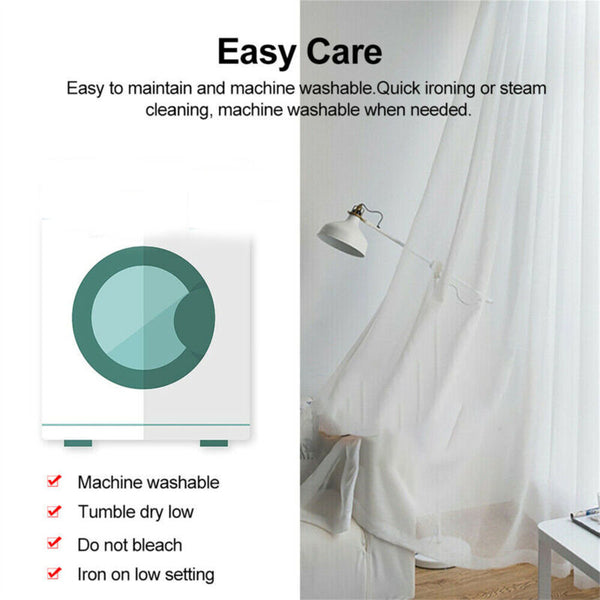 4 Panel Sheer Curtains Rod Pocket Window Sheer Voile Curtain Bedroom 1