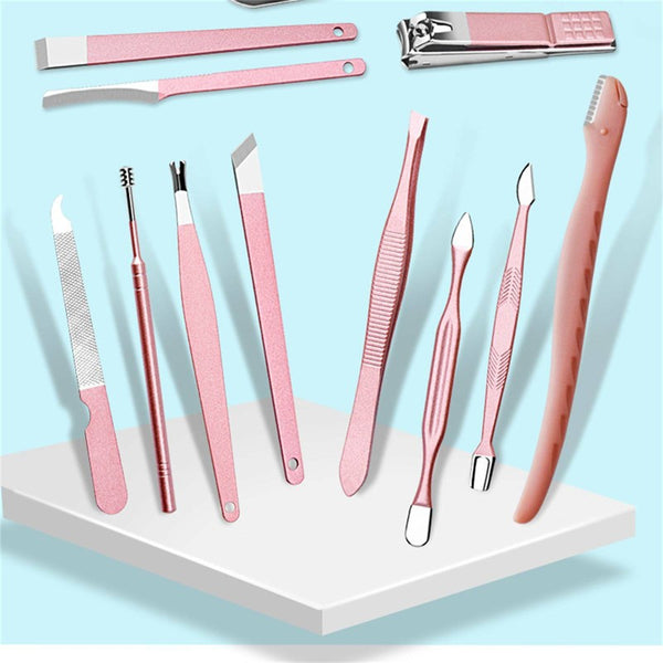 5 Styles Nail Clippers Kit Manicure Pedicure Set Stainless Cuticle Gro