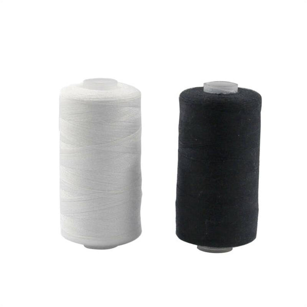 Sewing Thread 4 Spools x 500m Black White Quilting Polyester Embroider