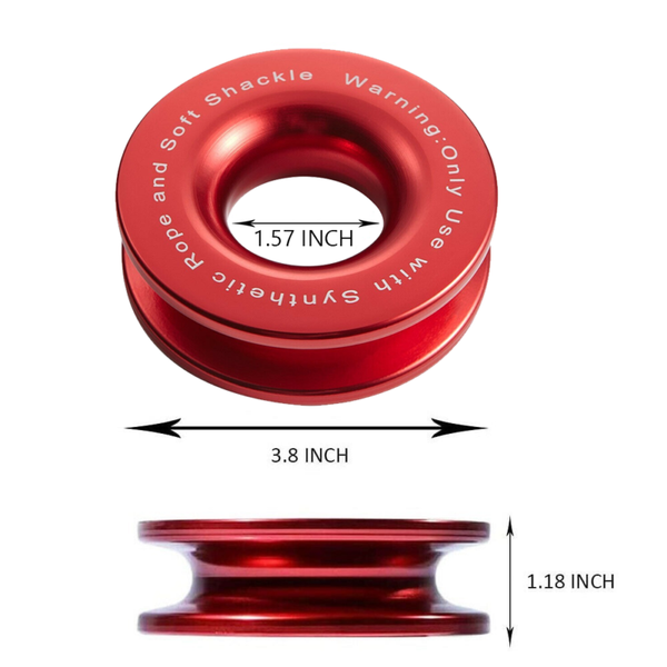 Recovery Ring Block Ring Pulley 41000lbs Soft Shackle Winch Rope Off R