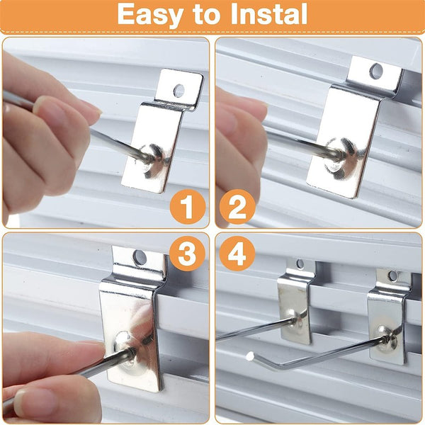 50PCS Slatwall Hook Slat wall panel Grooved Display Board Showroom Hoo
