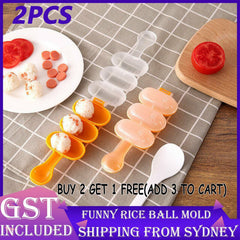 2PCS Baby Rice Ball Mold Shaker Food Decoration Kid Lunch Sushi Maker