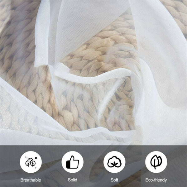 4 Panel Sheer Curtains Rod Pocket Window Sheer Voile Curtain Bedroom 1