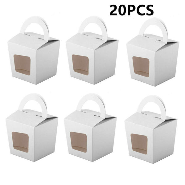 Cupcake Boxes Xmas Party Single Cake Packaging Gift Box Wi