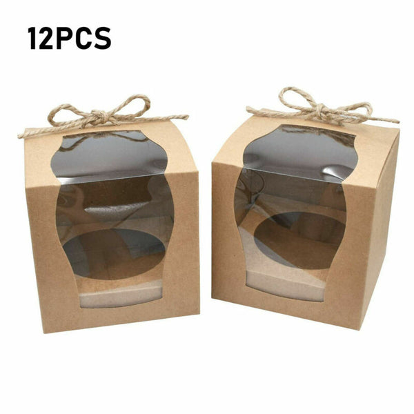 Cupcake Boxes Xmas Party Single Cake Packaging Gift Box Wi