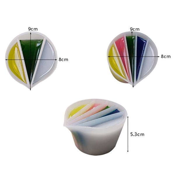 3+5 Channels  Silicone Color Mixing Cup Silicone  Multi Channels Paint