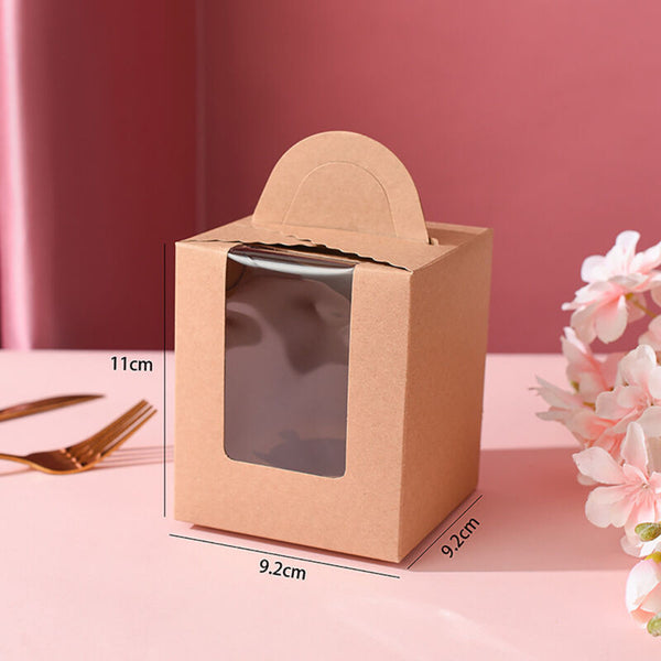 Cupcake Boxes Xmas Party Single Cake Packaging Gift Box Wi