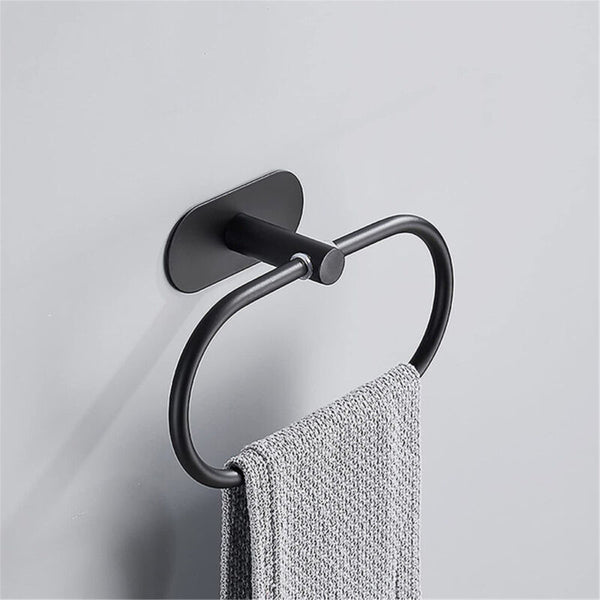 3PCS Stainless Steel Hand Towel Ring Rack Rail Holder Wall Mounted Bat