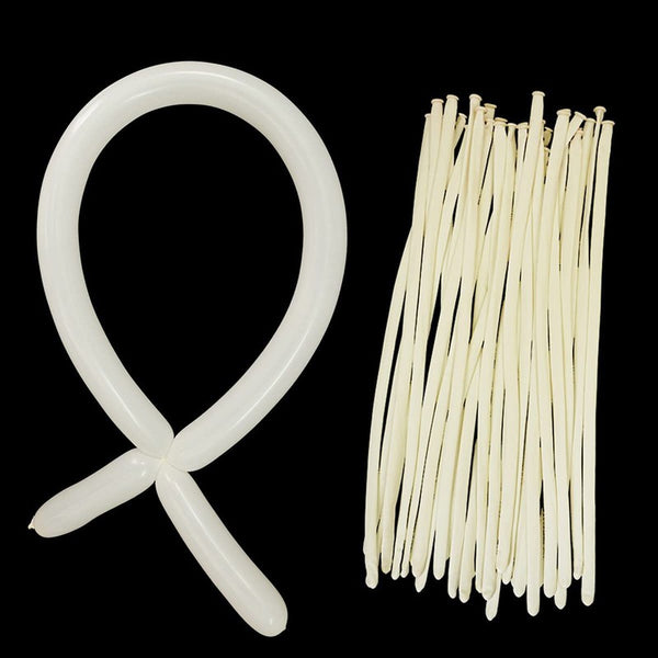 White Long Balloons for Twisting, Skinny Thickening Latex B