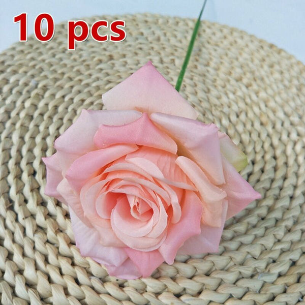 10pcs Simulation Artificial Rose Flower Silk Bouquet Wedding Party Hom