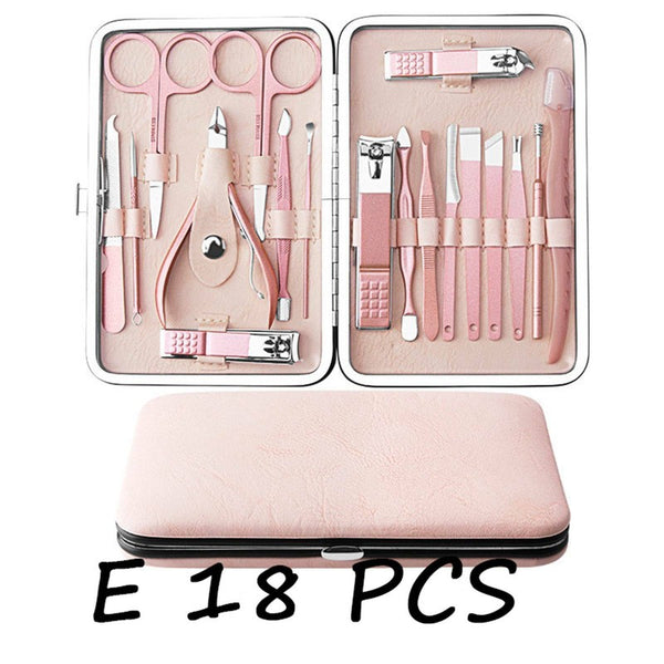 5 Styles Nail Clippers Kit Manicure Pedicure Set Stainless Cuticle Gro