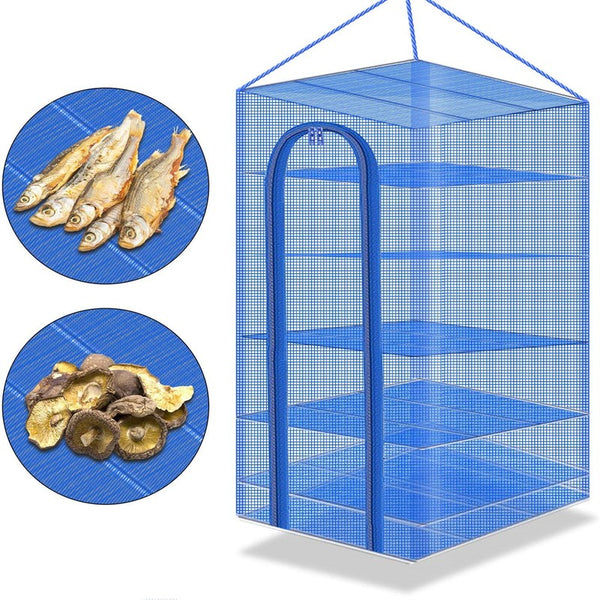 Hanging Mesh Dehydrator Air Drying Net Fishing Zipper Net Jerky Fruit