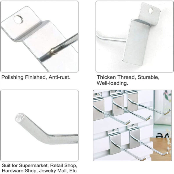 50PCS Slatwall Hook Slat wall panel Grooved Display Board Showroom Hoo