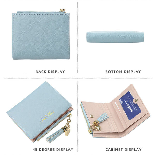 Wallet Multi Purpose Zipper Folded Purses Coins Pouches Multi-card Pos