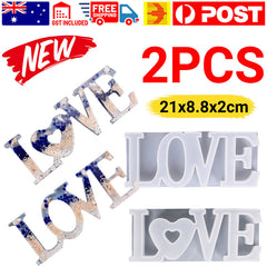 2pcs LOVE Sign Resin Casting Mold Silicone Jewelry Making Epoxy Mould