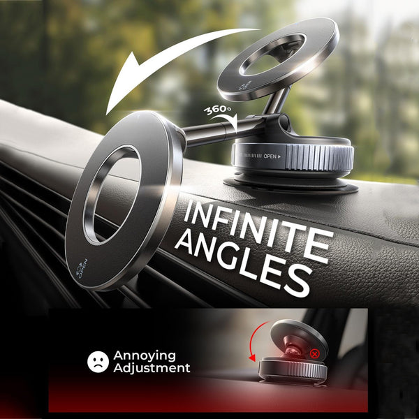360 Vacuum Strong Magnetic Phone Holder Foldable Suction Cup Car Stand