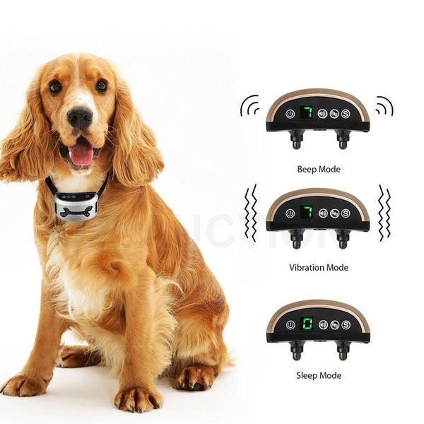 Dog barking Pet Rechargeabl barking collar vibrate barkcollar Auto Ant