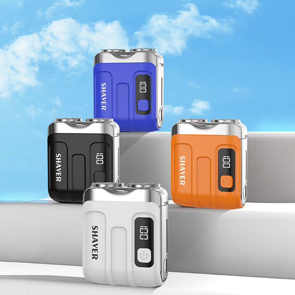 Portable Electric Beard Shaver Rechargeable Rotary Dual Head Razor Min