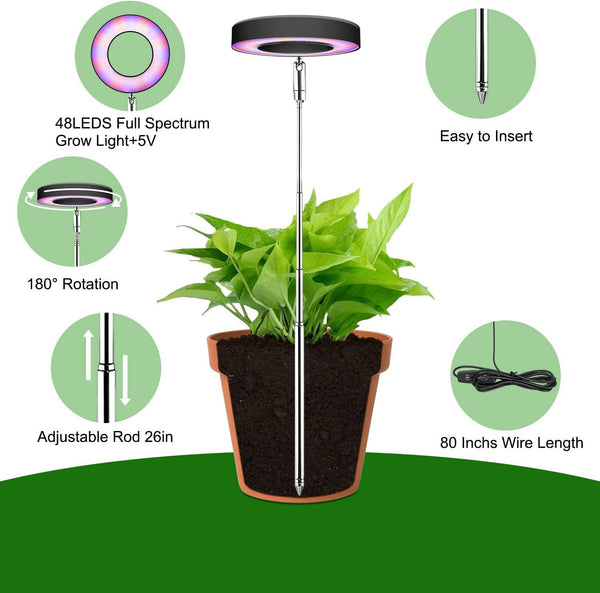 Full Spectrum Plant 48 LED UV Grow Light Veg Lamp For Indoor Hydroponi
