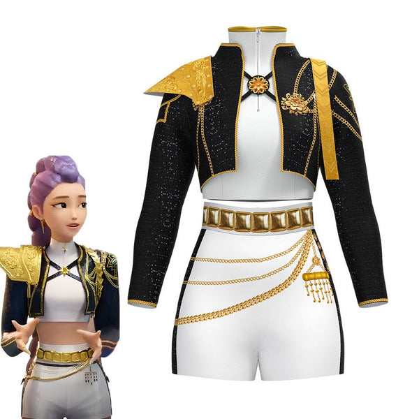 Kids K-Pop Demon Hunters Wig Girls Costume Rumi Mira Zoey Cosplay Fanc