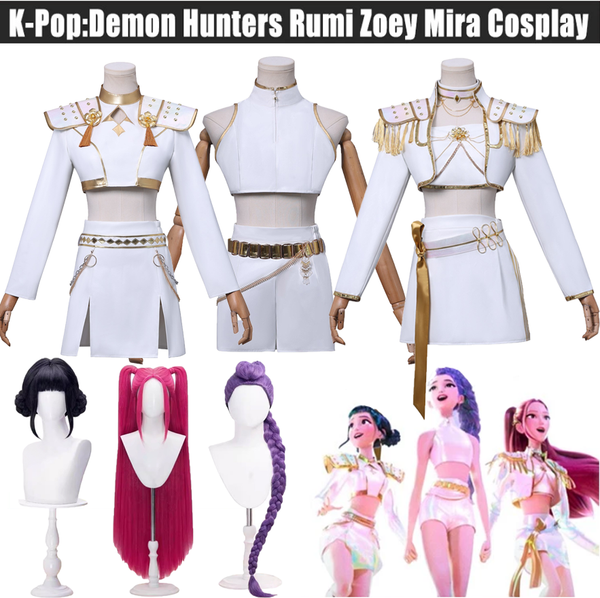 K-Pop Demon Hunters Stage Costume Wig Mira Rumi Zoey Cosplay Group Ido