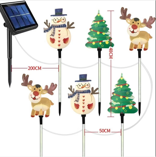 6 in 1 Solar LED Pathway Light Waterproof Garden Stake Lights Outdoor