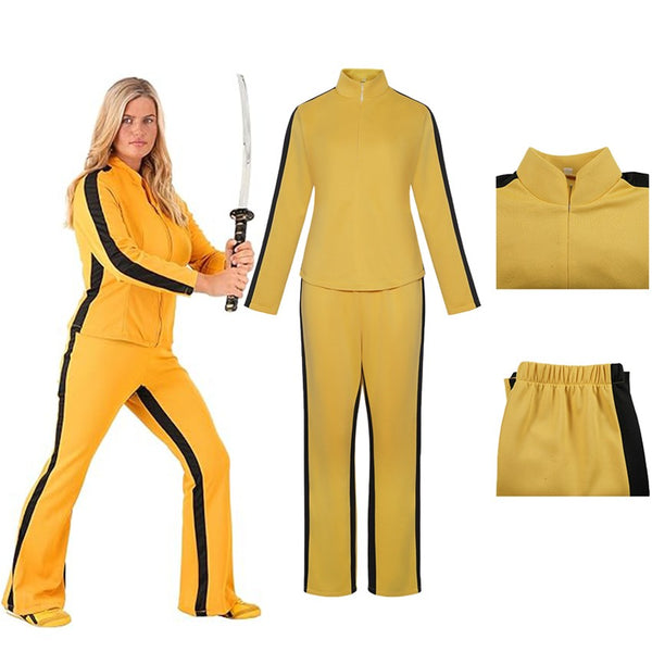 Kill Bill Beatrix Kiddo Cosplay Costume – Women Yellow Jumpsuit Outfit
