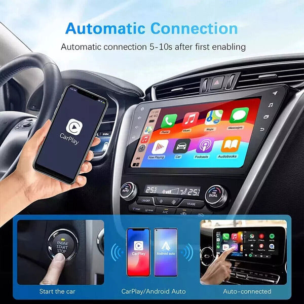 Wired to Wireless CarPlay Adapter Android Auto Wireless Adapter with USB Dongle