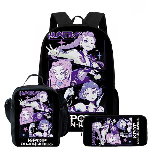 KPop Demon Hunters Backpack Set – Kids School Bag, Lunch Bag & Pencil Case