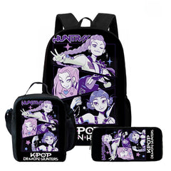 KPop Demon Hunters Backpack Set – Kids School Bag, Lunch Bag & Pencil Case