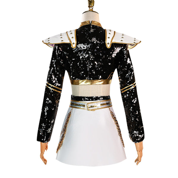 K-Pop Demon Hunters Costume Wig Black Dress Outfit Adults Mira Rumi Zo