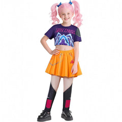 Kids K-Pop Idol Demon Hunter Costume – Girls Cosplay Dress with Wig