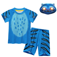 KPop Demon Hunters Costume Kids Derpy Tiger T-Shirt Pants Mask Book Week & Halloween Outfit
