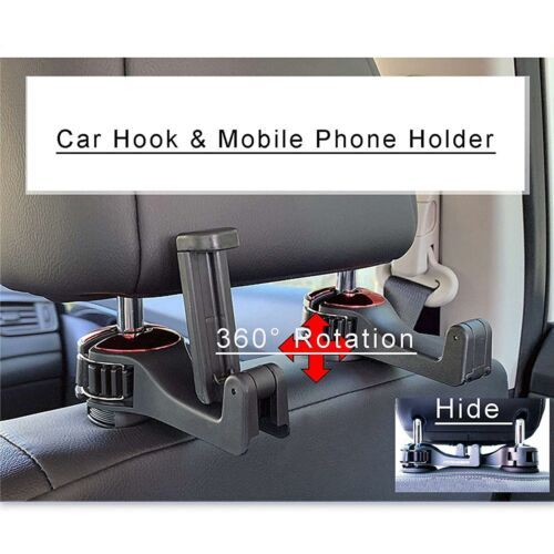 10PCS Car Headrest Hook Mobile Phone Holder 2 In 1 Seat Back Hanger St