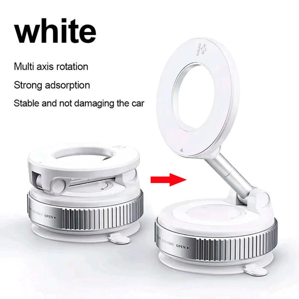 360 Vacuum Strong Magnetic Phone Holder Foldable Suction Cup Car Stand