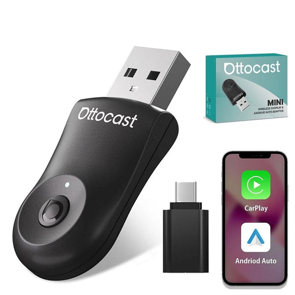 2025 Ottocast Adapter Smart Button Android Auto USB Wireless 2in1 Mini
