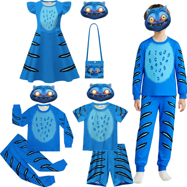 Kpop Demon Hunters Derpy Tiger Costume T-Shirt Pants Mask Outfit Fancy